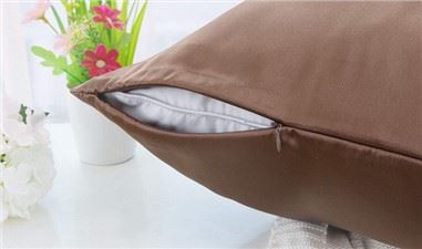 Vỏ gối lụa trơn màu tùy chỉnh có khóa kéo